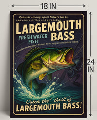 Largemouth Bass Fishing Poster Wall Art Decor PosterGoat