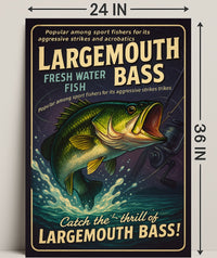 Largemouth Bass Fishing Poster Wall Art Decor PosterGoat
