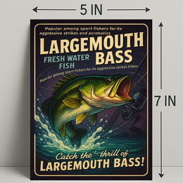 Largemouth Bass Fishing Poster Wall Art Decor PosterGoat