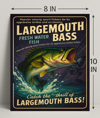 Largemouth Bass Fishing Poster Wall Art Decor PosterGoat