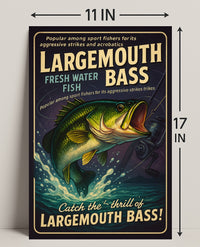 Largemouth Bass Fishing Poster Wall Art Decor PosterGoat