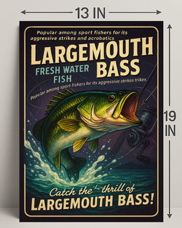 Largemouth Bass Fishing Poster Wall Art Decor PosterGoat