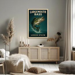 Largemouth Bass Illustration Poster PosterGoat