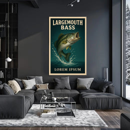 Largemouth Bass Illustration Poster PosterGoat