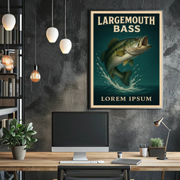 Largemouth Bass Illustration Poster PosterGoat