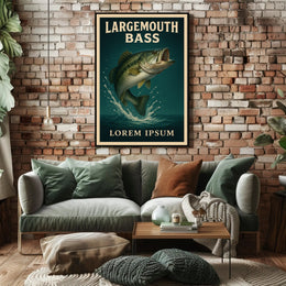 Largemouth Bass Illustration Poster PosterGoat