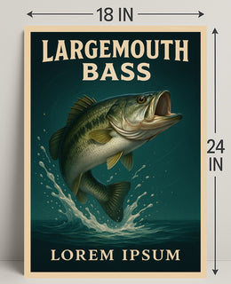 Largemouth Bass Illustration Poster PosterGoat
