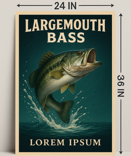 Largemouth Bass Illustration Poster PosterGoat