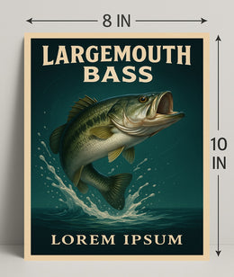 Largemouth Bass Illustration Poster PosterGoat