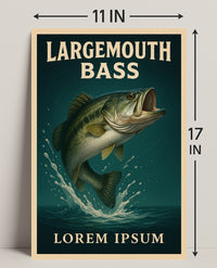 Largemouth Bass Illustration Poster PosterGoat
