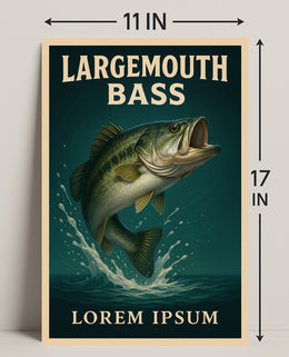 Largemouth Bass Illustration Poster PosterGoat
