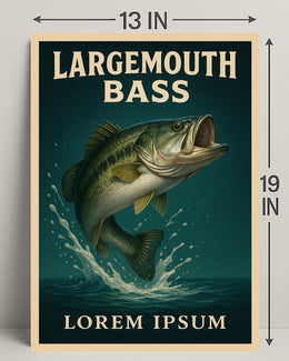 Largemouth Bass Illustration Poster PosterGoat