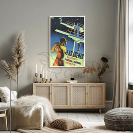 Las Arenas Valencia Art Deco Aquatic Sports Poster PosterGoat