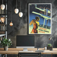 Las Arenas Valencia Art Deco Aquatic Sports Poster PosterGoat