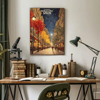 Las Ramblas Evening Stroll Urban or Cityscape Poster PosterGoat