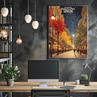 Las Ramblas Evening Stroll Urban or Cityscape Poster PosterGoat