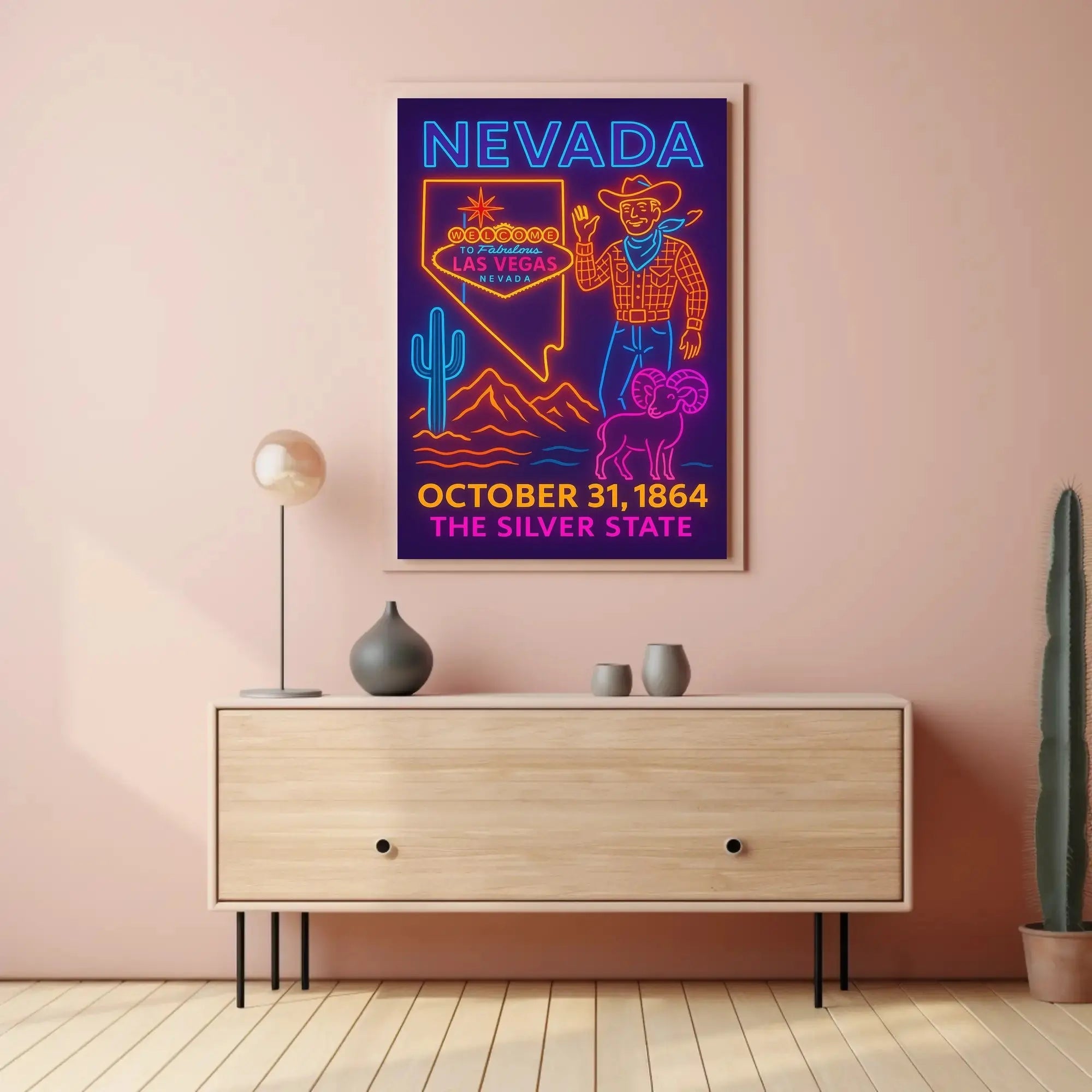 Las Vegas Neon Heritage Travel Poster PosterGoat