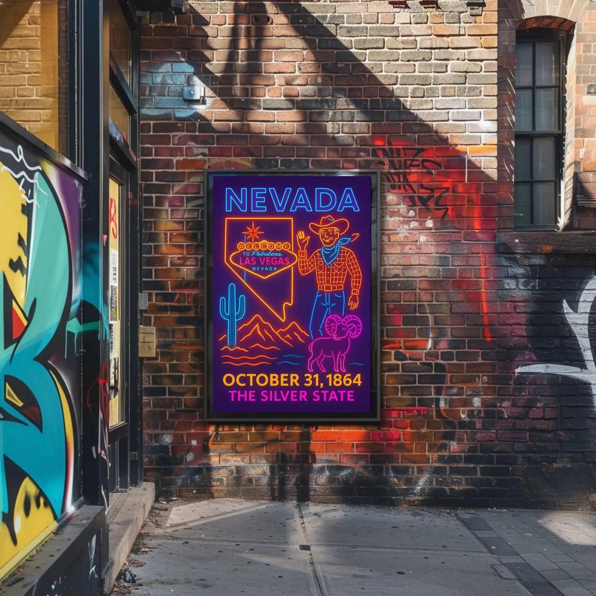 Las Vegas Neon Heritage Travel Poster PosterGoat