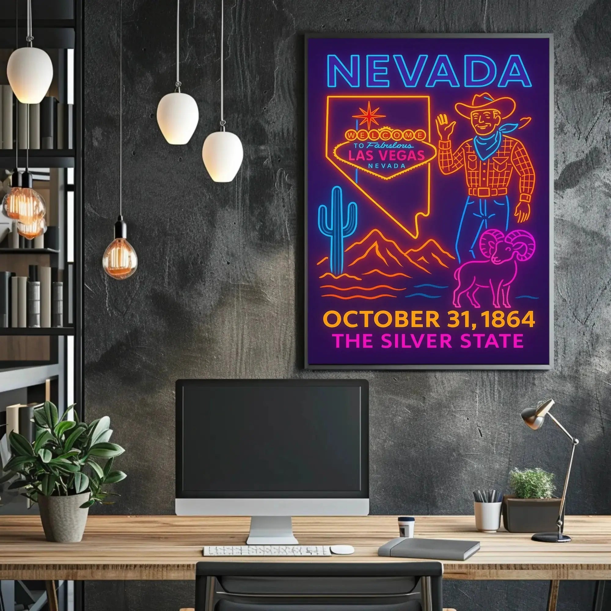 Las Vegas Neon Heritage Travel Poster PosterGoat