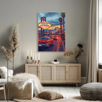 Las Vegas Retro Cityscape Travel Poster PosterGoat