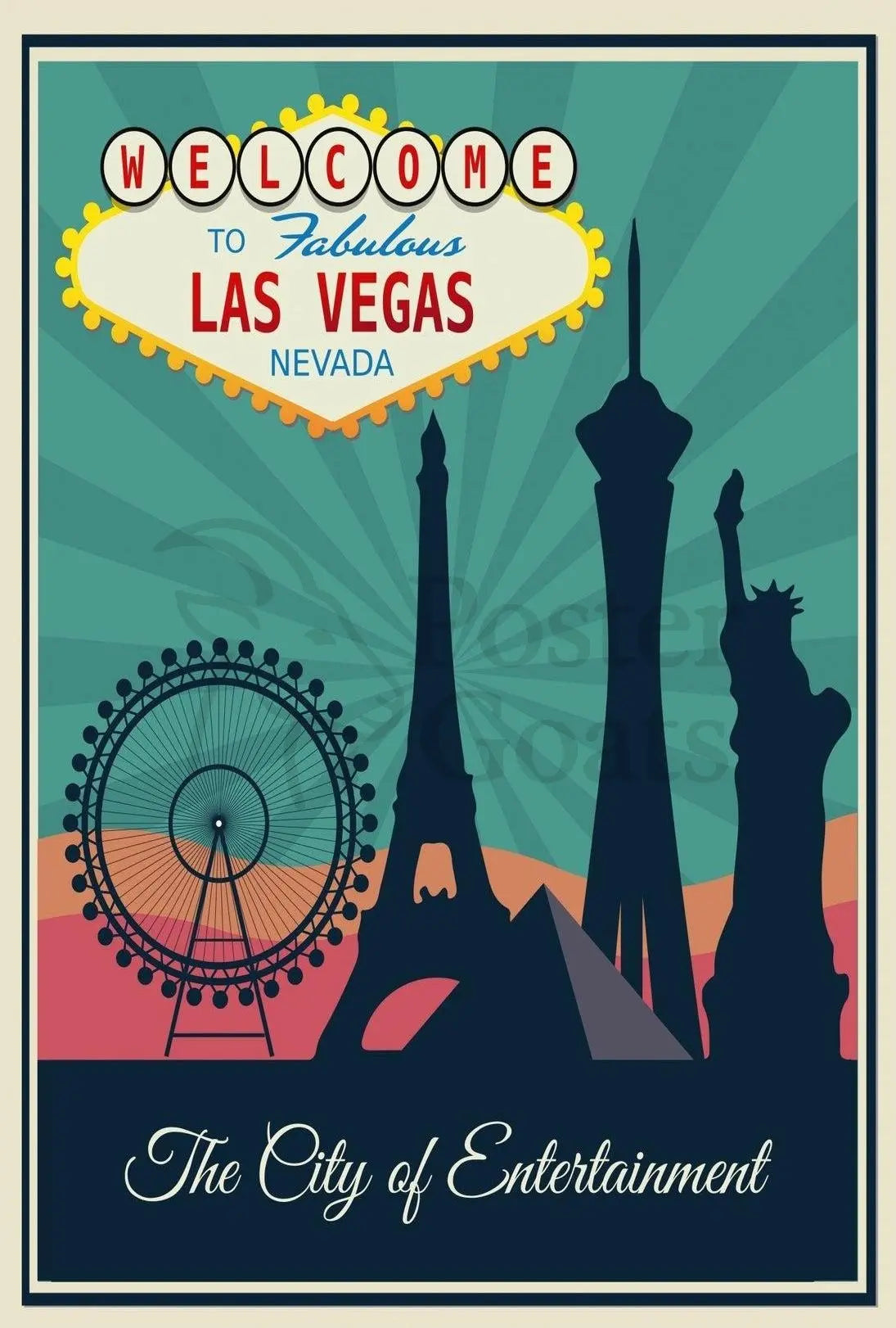 Las Vegas Retro Tourism Art Print Travel Poster PosterGoat