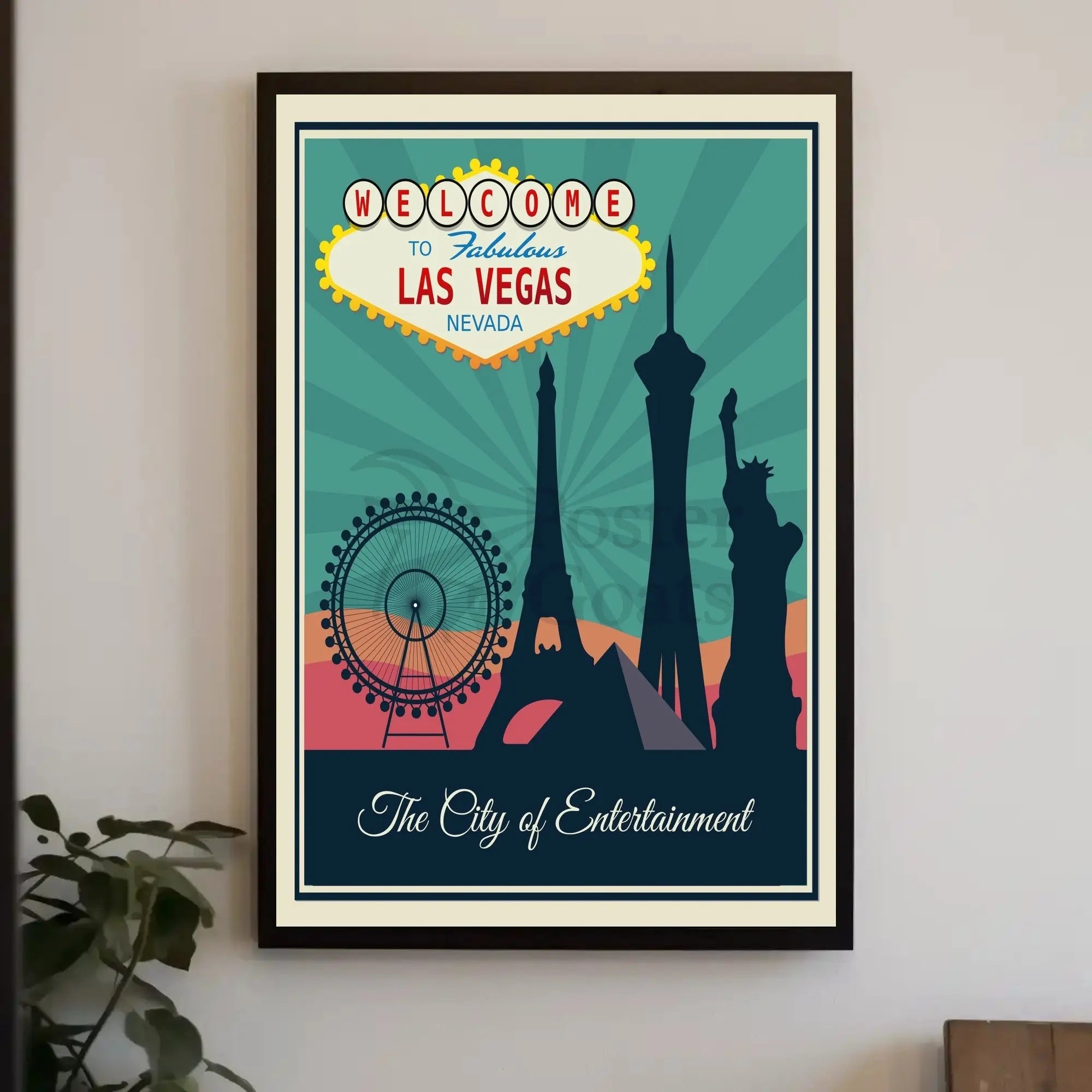 Las Vegas Retro Tourism Art Print Travel Poster PosterGoat