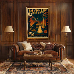 Las Vegas Sin City Poster PosterGoat