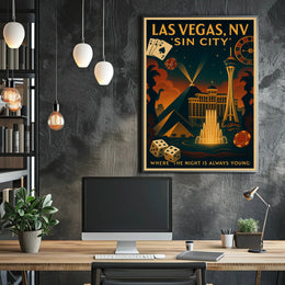 Las Vegas Sin City Poster PosterGoat