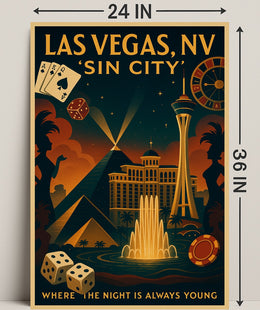 Las Vegas Sin City Poster PosterGoat