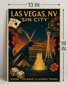 Las Vegas Sin City Poster PosterGoat