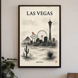 Las Vegas Skyline Poster PosterGoat