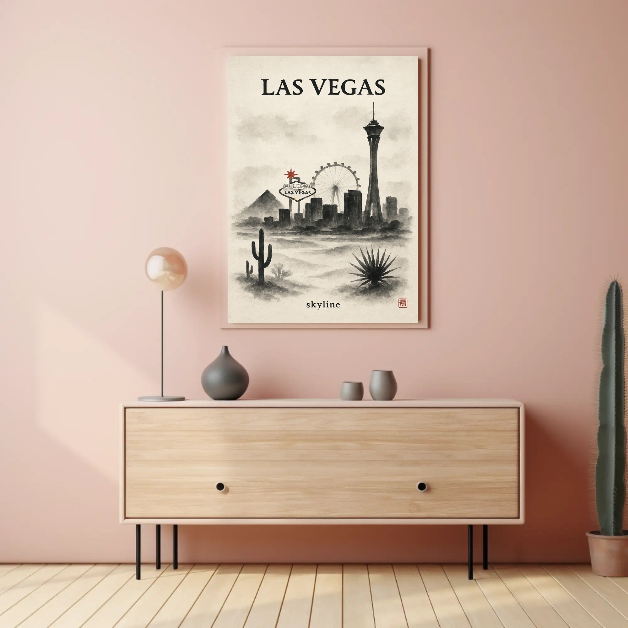 Las Vegas Skyline Poster PosterGoat