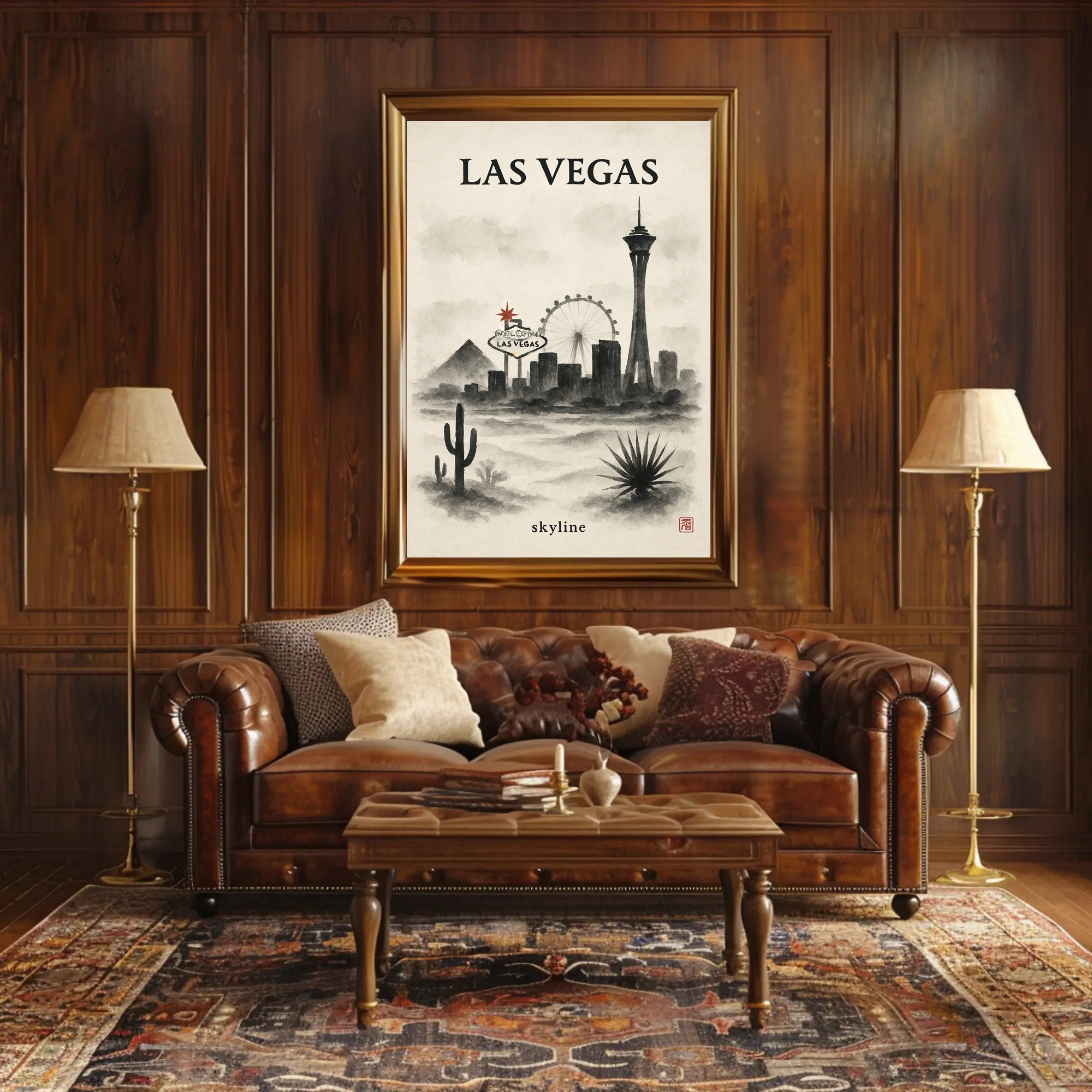 Las Vegas Skyline Poster PosterGoat