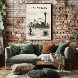 Las Vegas Skyline Poster PosterGoat