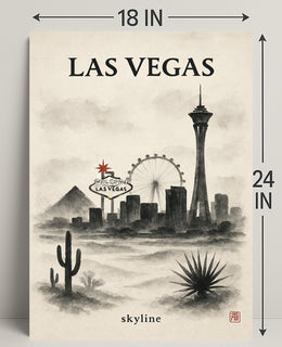 Las Vegas Skyline Poster PosterGoat