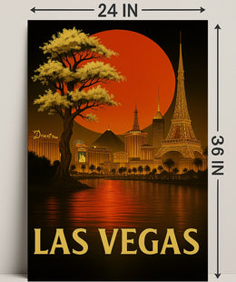 Las Vegas Skyline Poster PosterGoat