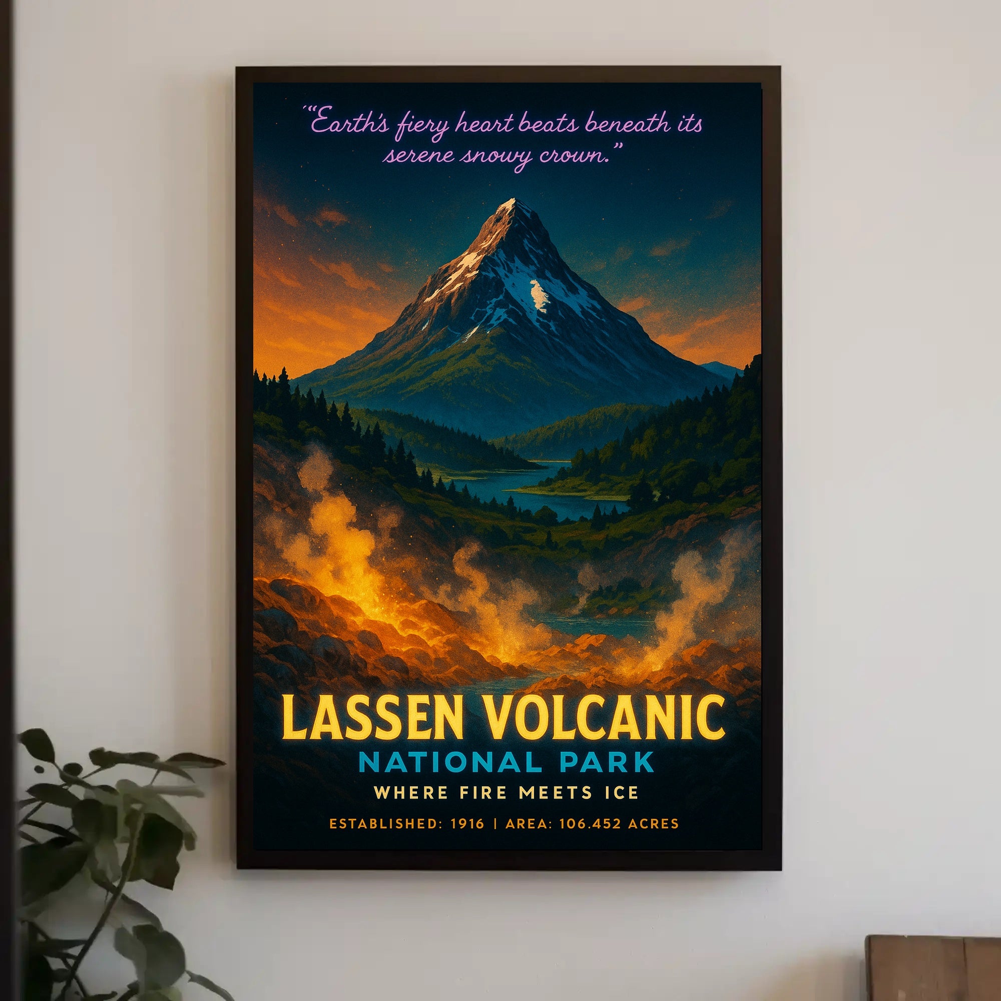 Lassen Volcanic National Park Where Fire Meets Ice Poster PosterGoat