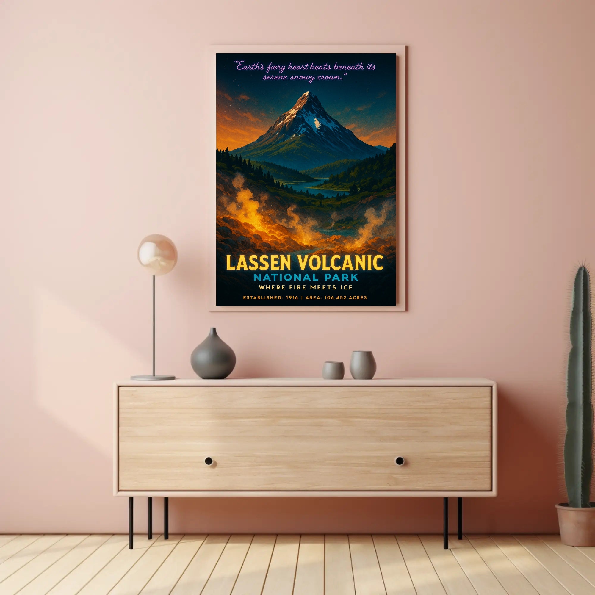 Lassen Volcanic National Park Where Fire Meets Ice Poster PosterGoat