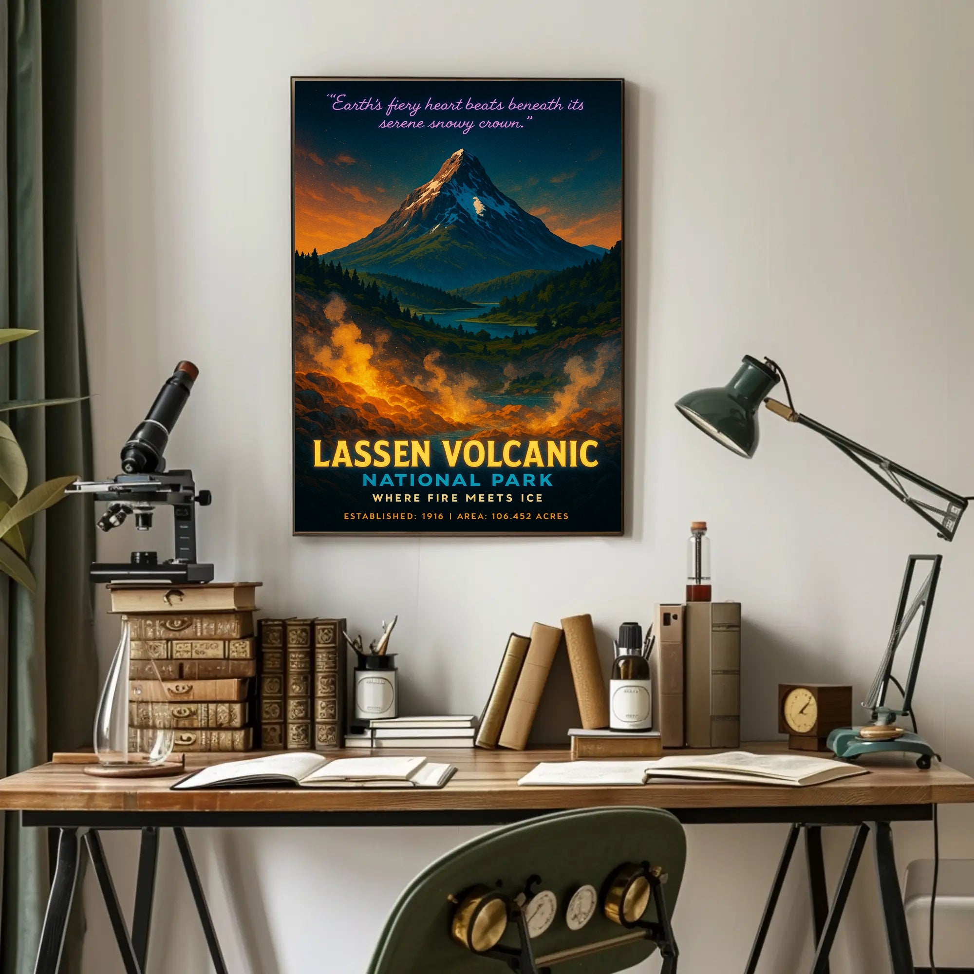 Lassen Volcanic National Park Where Fire Meets Ice Poster PosterGoat