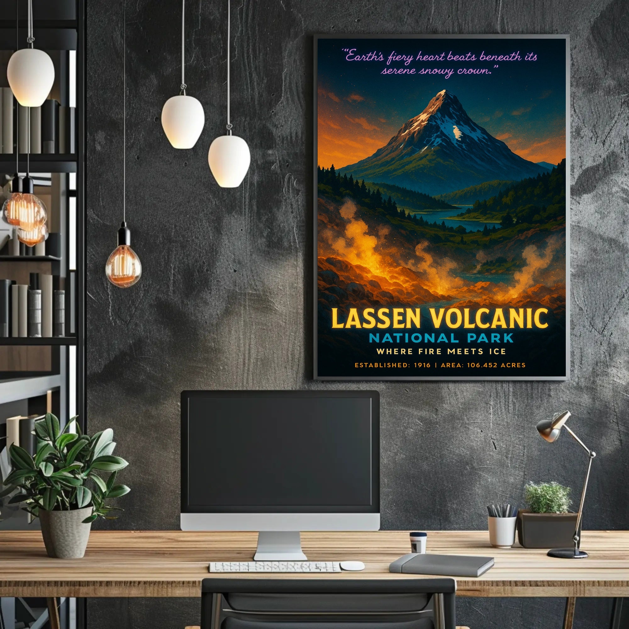 Lassen Volcanic National Park Where Fire Meets Ice Poster PosterGoat