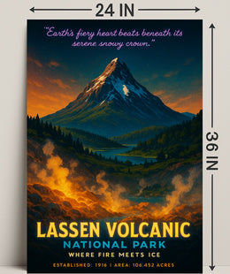 Lassen Volcanic National Park Where Fire Meets Ice Poster PosterGoat