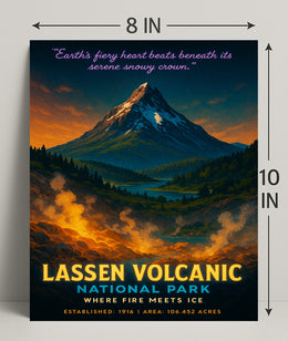Lassen Volcanic National Park Where Fire Meets Ice Poster PosterGoat