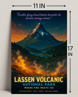 Lassen Volcanic National Park Where Fire Meets Ice Poster PosterGoat