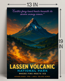 Lassen Volcanic National Park Where Fire Meets Ice Poster PosterGoat
