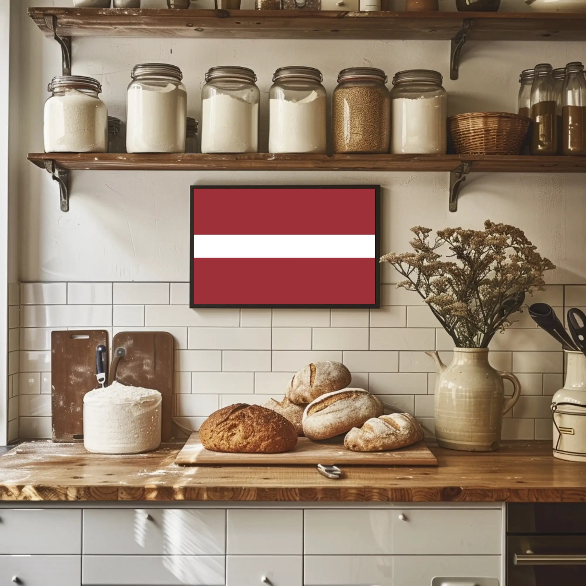 Latvian Flag Artwork - Country Flag Poster PosterGoat