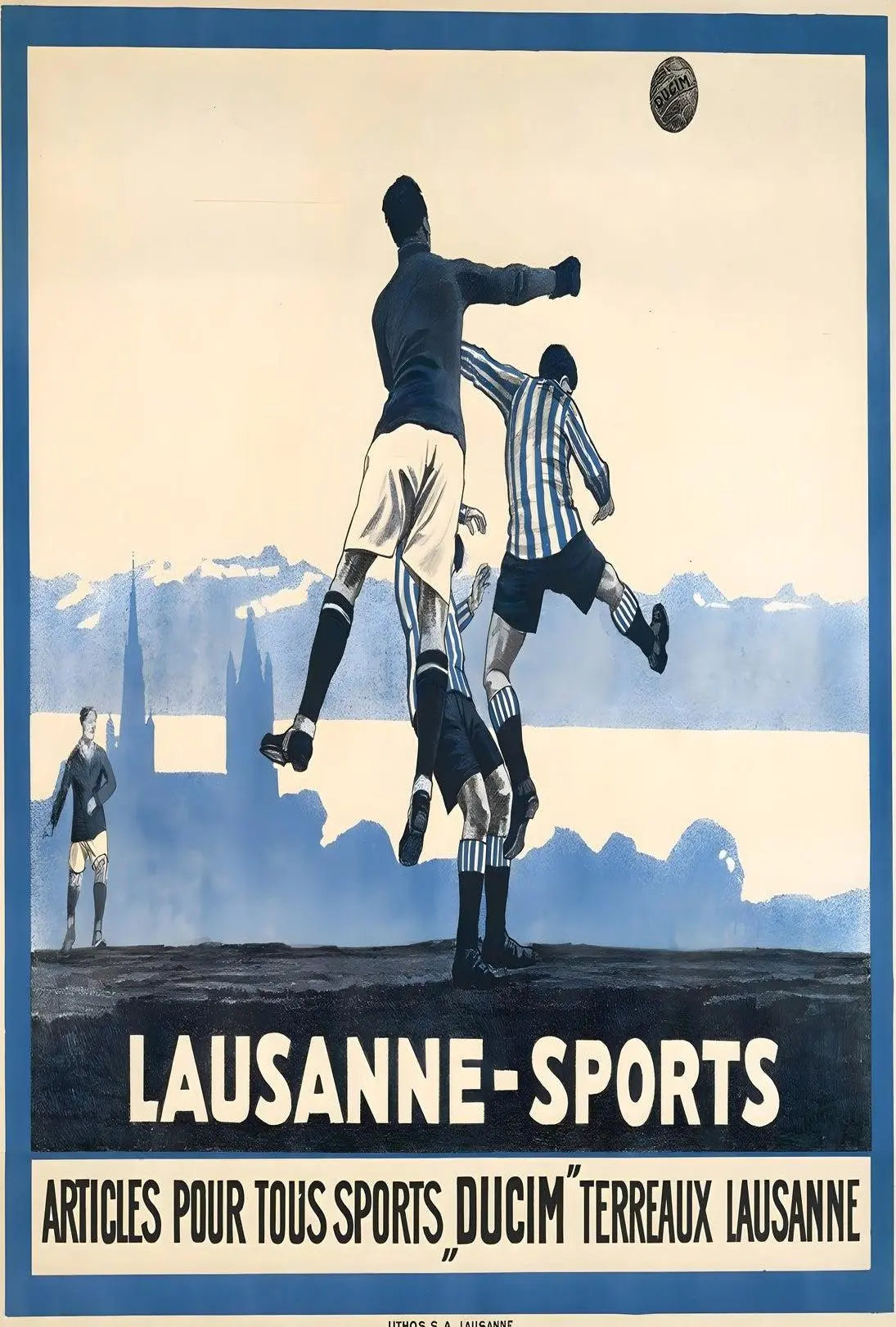 Lausanne-Sports Vintage Poster: Iconic Mid-Century Sports Design PosterGoat