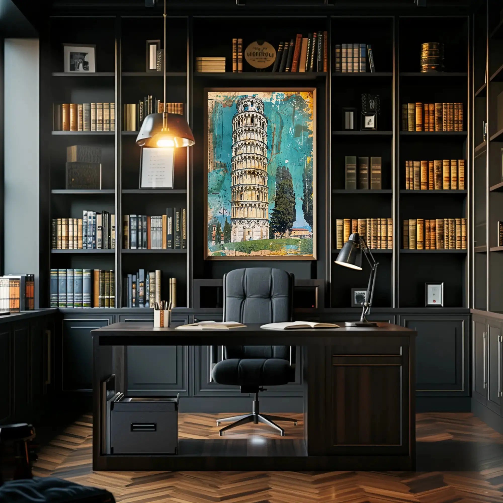 Leaning Tower Vibrant Vintage Travel Poster PosterGoat