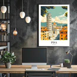 Leaning Tower of Pisa Travel Poster PosterGoat