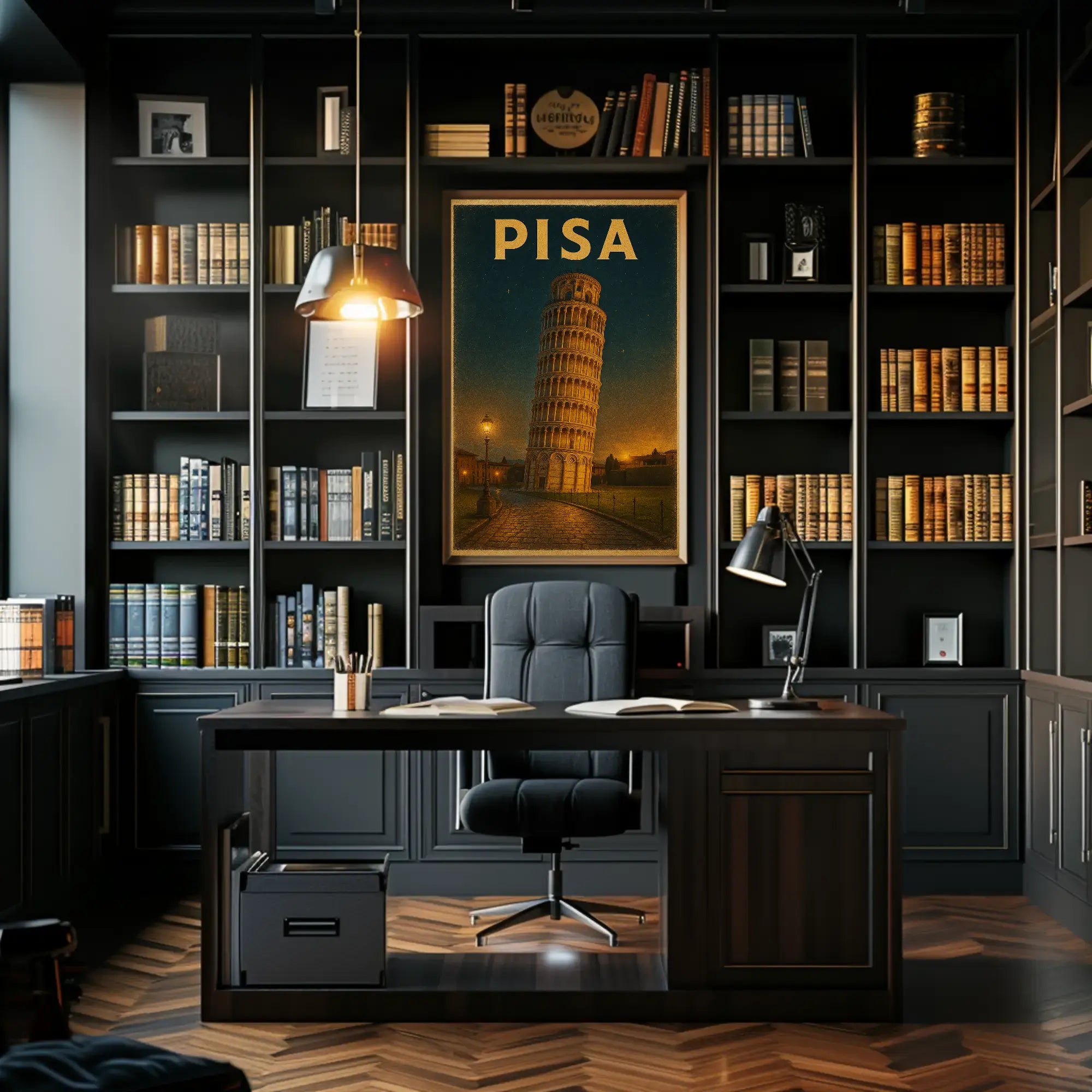 Leaning Tower of Pisa Vintage Travel Poster PosterGoat