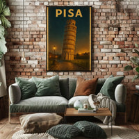 Leaning Tower of Pisa Vintage Travel Poster PosterGoat